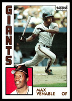 1984 Topps Nestle #58 Max Venable Near Mint+ 