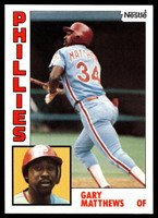1984 Topps Nestle #70 Gary Matthews Near Mint+ 