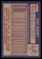 1984 Topps Nestle #110 Ron Guidry Near Mint+ 