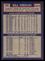 1984 Topps Nestle #111 Bill Virdon Near Mint+ 