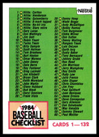1984 Topps Nestle #114 Checklist Near Mint+ 