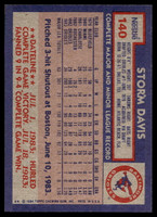 1984 Topps Nestle #140 Storm Davis Near Mint+ 