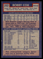 1984 Topps Nestle #202 Bobby Cox Near Mint+ 