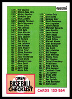 1984 Topps Nestle #233 Checklist Near Mint+ 