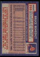 1984 Topps Nestle #255 Bruce Benedict Near Mint+ 