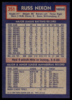 1984 Topps Nestle #351 Russ Nixon Near Mint+ 