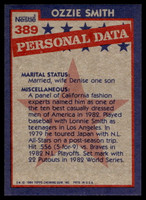 1984 Topps Nestle #389 Ozzie Smith Near Mint+ 