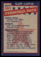 1984 Topps Nestle #393 Gary Carter Near Mint+ 
