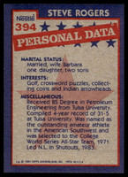 1984 Topps Nestle #394 Steve Rogers Near Mint+ 