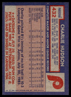 1984 Topps Nestle #432 Charles Hudson Near Mint+ 