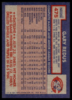 1984 Topps Nestle #475 Gary Redus Near Mint+ RC Rookie 