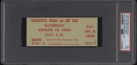 Woodstock Music Art Fair Saturday UNUSED Full Ticket 8-16-1969 Green PSA 9 MINT