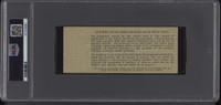 Woodstock Music Art Fair Saturday UNUSED Full Ticket 8-16-1969 Green PSA 9 MINT