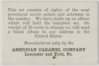1922/23 American Caramel Co. E123-1 Movie Actors and Actresses #55 Harry Carey   #*sku37435