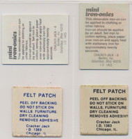 circ. 1970's Cracker Jack Mini Iron-Onics Patch (2) and Felt Iron-On Sticker (2)  #*sku37553