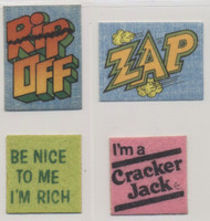 circ. 1970's Cracker Jack Mini Iron-Onics Patch (2) and Felt Iron-On Sticker (2)  #*sku37553
