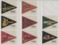 circ. 1970's Disney Crazy College Pennants Stickers from Wonder Bread  Lot of 23/25 plus a "marked" checklist  #*sku37560