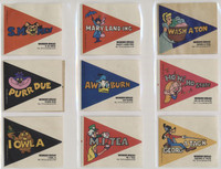 circ. 1970's Disney Crazy College Pennants Stickers from Wonder Bread  Lot of 23/25 plus a "marked" checklist  #*sku37560