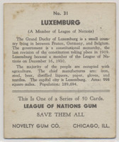 1934 R80 LEAGUE OF NATIONS #31 LUXEMBURG  #*sku37571