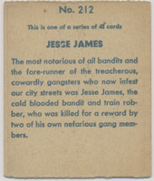 1933 R128-2 Series Of 48 Westerns #212 Jesse James  #*sku37621