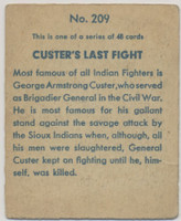 1933 R128-2 Series Of 48 Westerns #209 Custer's Last Stand  #*sku37623