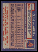 1984 Topps Nestle #543 Craig McMurtry Near Mint+ 