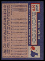 1984 Topps Nestle #678 Chris Speier Near Mint+ 