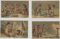 circ. 1880's France Victorian Era Indian Children Scenes  Lot of  4 different   #*sku37658