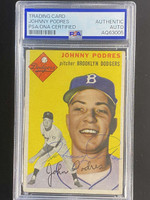 1954 Topps #166 Johnny Podres Dodgers PSA Authenticated Signed