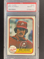 1981 Fleer #640 Mike Schmidt Phillies PSA 8 NM-Mint Portrait