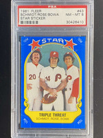 1981 Fleer Star Stickers #43 Mike Schmidt Phillies PSA 8 NM-Mint Rose Bowa Triple Threat