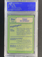 1982 Topps #101 Mike Schmidt Phillies PSA 8 NM-Mint In Action