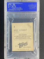 1982 Topps Stickers #3 Mike Schmidt Phillies PSA 8 NM-Mint