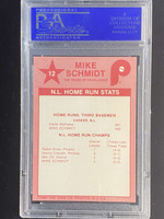 1983 Star #12 Mike Schmidt Phillies PSA 8 NM-Mint NL Home Run Stats