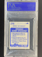 1983 Topps Stickers #270 Mike Schmidt Phillies PSA 8 NM-Mint