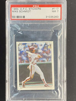 1984 OPC Stickers #117 Mike Schmidt Phillies PSA 7 Near Mint O-Pee-Chee
