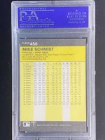 1986 Fleer #450 Mike Schmidt Phillies PSA 8 NM-Mint