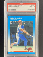1987 Fleer Glossy #187 Mike Schmidt Phillies PSA 9 Mint