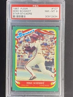 1987 Fleer Star Stickers #107 Mike Schmidt Phillies PSA 8 NM-Mint