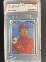 1987 OPC Stickers #160 Mike Schmidt Phillies PSA 8 NM-Mint O-Pee-Chee