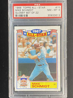 1988 Topps All-Star #15 Mike Schmidt Phillies PSA 8 NM-Mint Glossy Set of 22