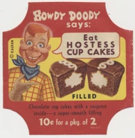 circ. 1950's Howdy Doody "Hostess Cup Cakes" Label  #*sku37687
