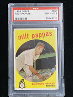 1959 Topps #391 Milt Pappas Orioles PSA 8 NM-Mint