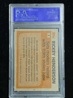1983 Topps #2 Rickey Henderson A's PSA 9 Mint Record Breaker