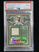 2005 Donruss Timeless Treasures MI-24 Tony Perez Expos PSA 6 EX-Mint Auto GU Jersey