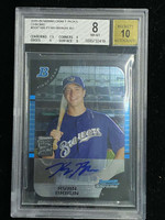 2005 Bowman Draft Picks BDP168 Ryan Braun Brewers BGS 8 NM-Mint Auto 10 RC