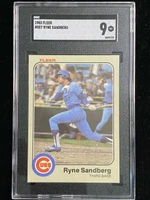1983 Fleer #507 Ryne Sandberg Cubs SGC 9 Mint RC