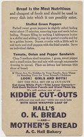 circ. 1930's D128 Hall's O.K. Bread Insert  Kiddie Cut-Outs  "To Market to Buy a Fat Pig"  #*sku37728
