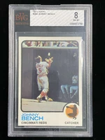 1973 Topps #380 Johnny Bench Reds BVG 8 NM-Mint