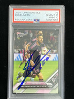 2024 Topps Now MLS #9 Lionel Messi MLS Miami PSA 10 Gem Mint Auto Dual 10